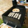 Grilling shrimp and pizza dough